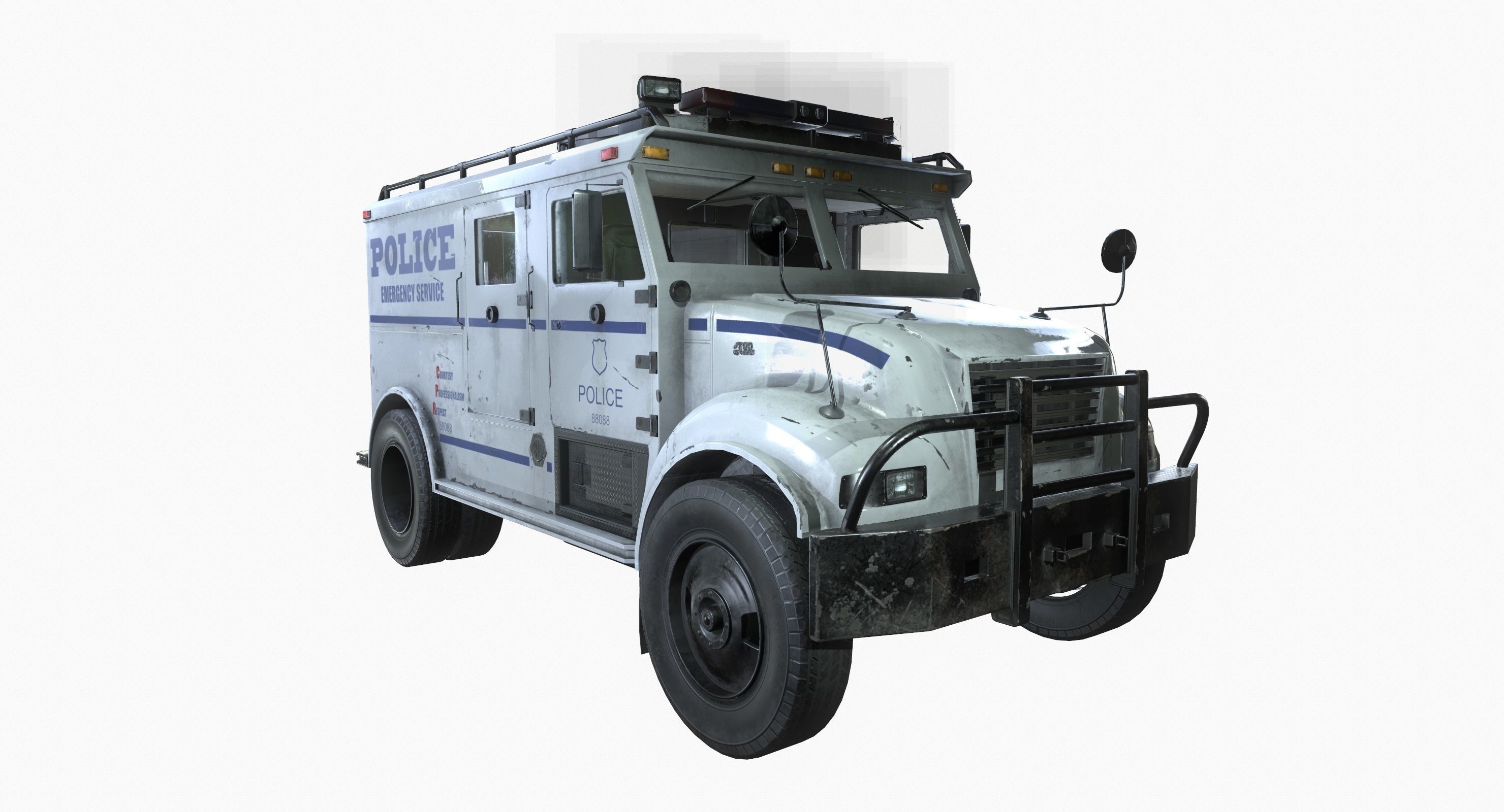 SWAT Truck 3d Vehicle Game Ready  Low-poly 3D model_7