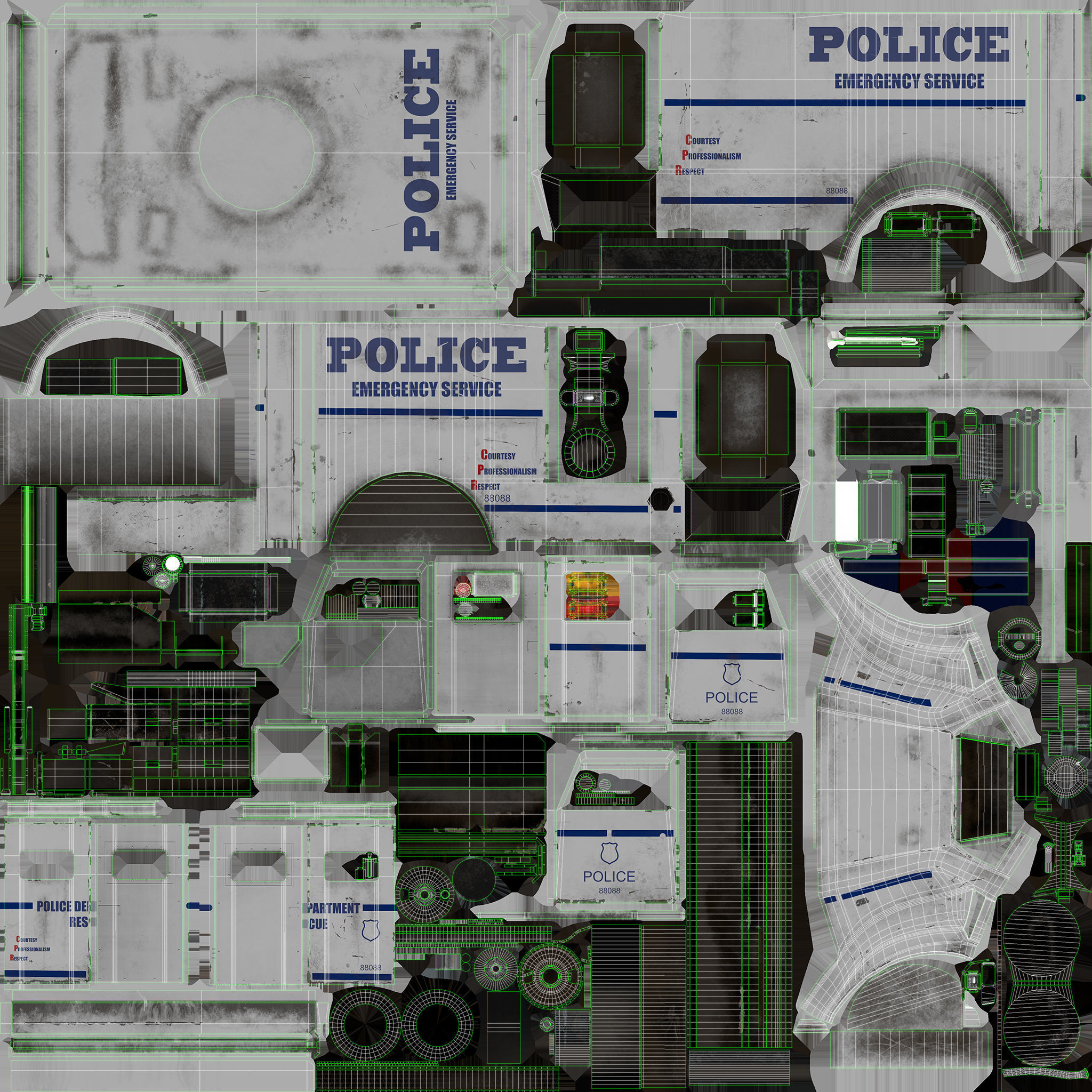 SWAT Truck 3d Vehicle Game Ready  Low-poly 3D model_29