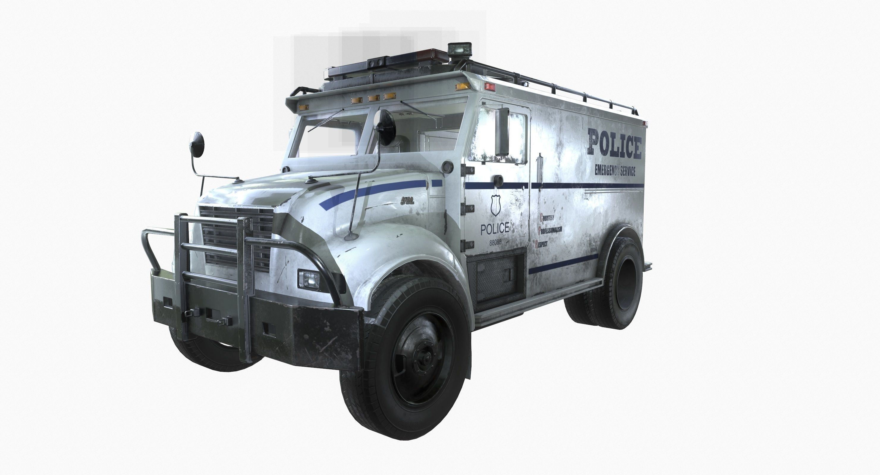 SWAT Truck 3d Vehicle Game Ready  Low-poly 3D model_9