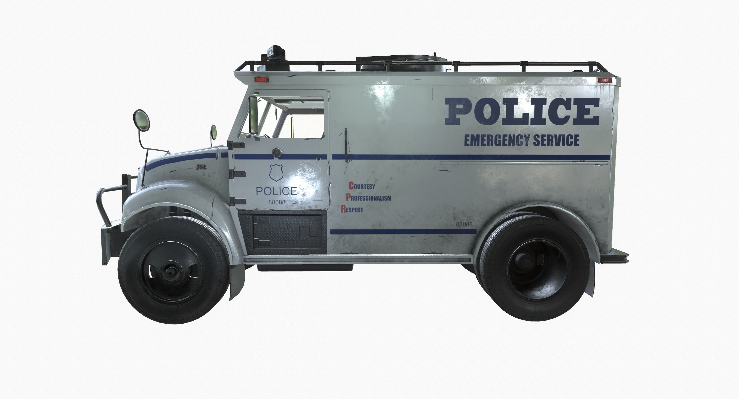 SWAT Truck 3d Vehicle Game Ready  Low-poly 3D model_11