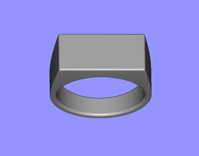 Gents Rectangle Top Signet Ring 3D print model_7