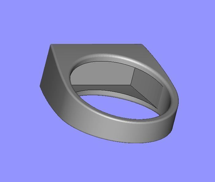 Gents Rectangle Top Signet Ring 3D print model_5