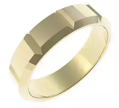 Gents 6mm Wide Bevel Edge Ring