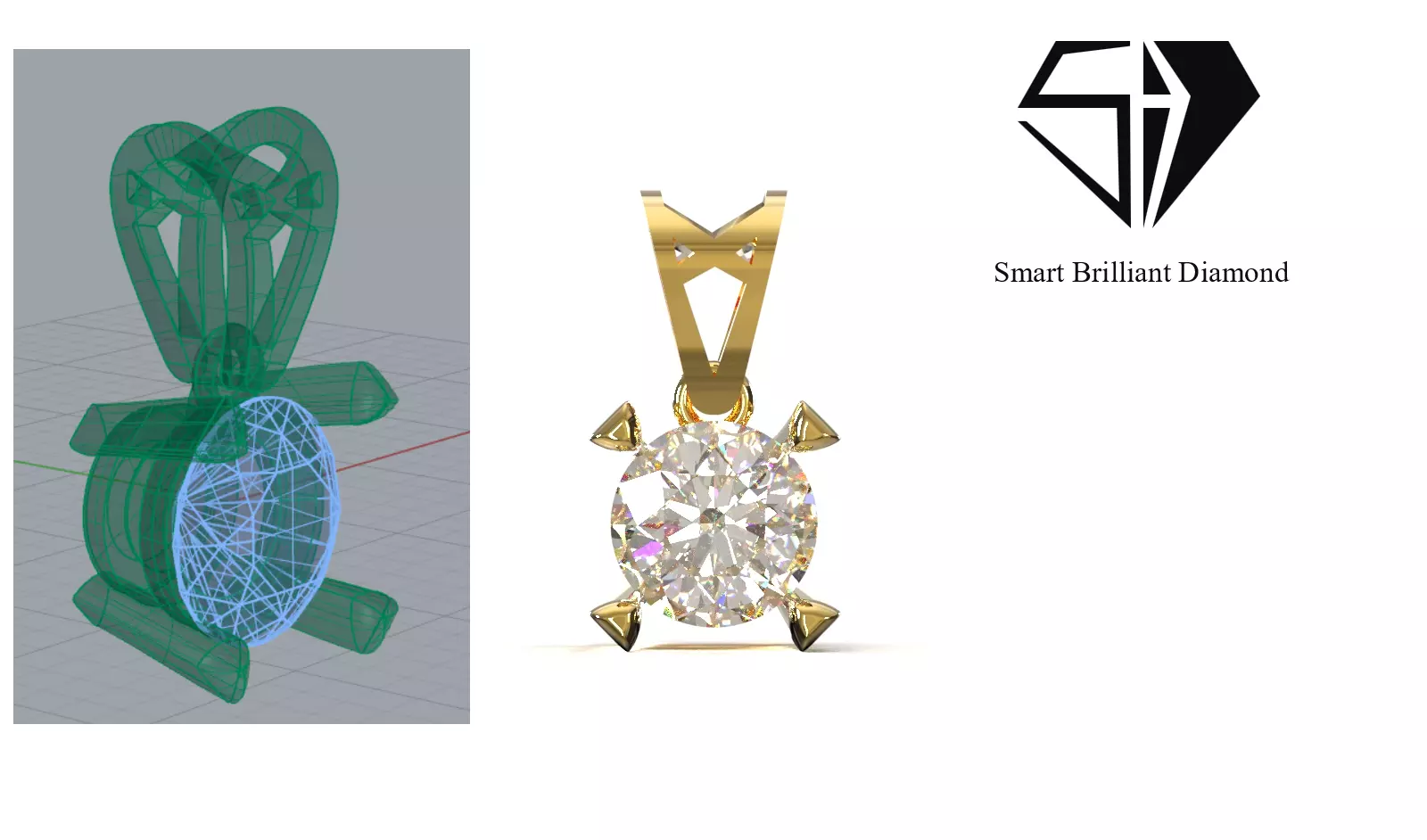 Brilliant Solitaire Luxe Pendant Premium Jewelry CAD jp0458 3D print model