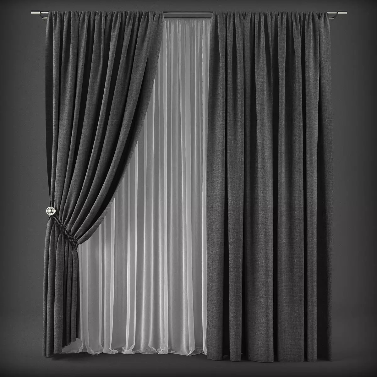 Curtain 3D model 252 VR Low-poly 3D model_0