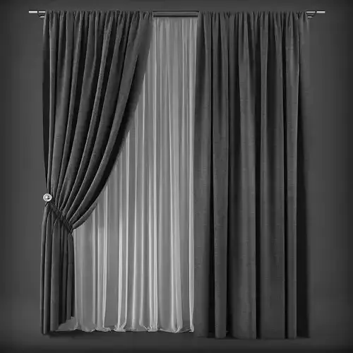 Curtain 3D model 252 VR