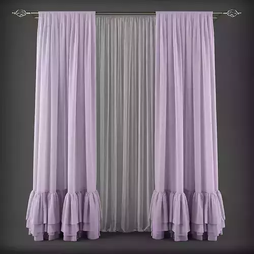 Curtain 3D model 253 VR