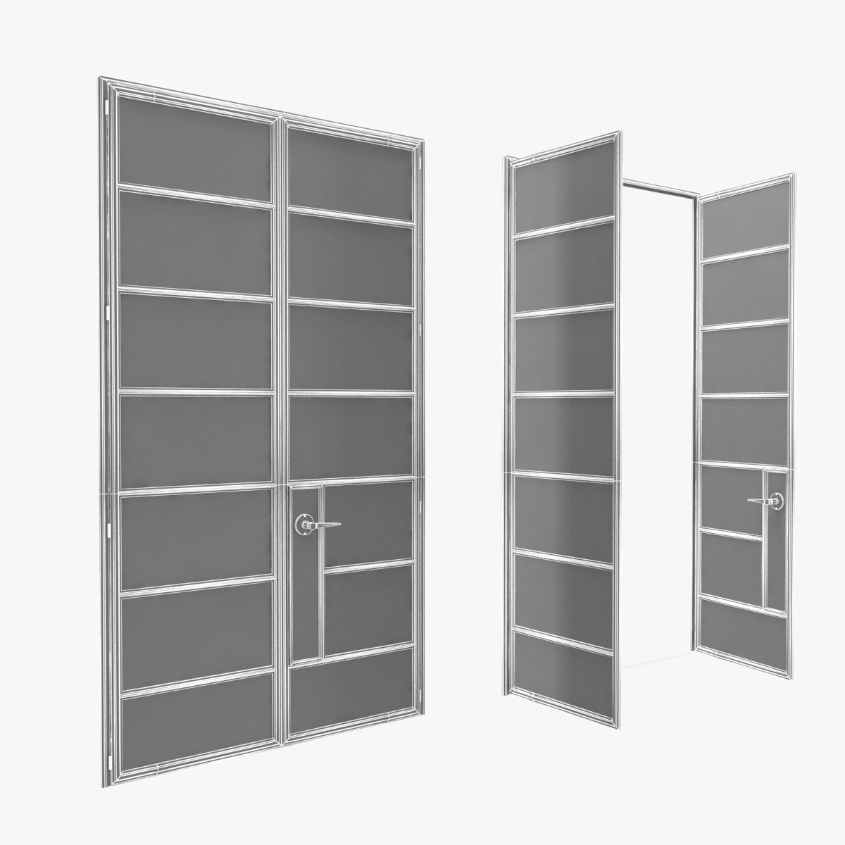 Custom made crittal doors 3D model_8