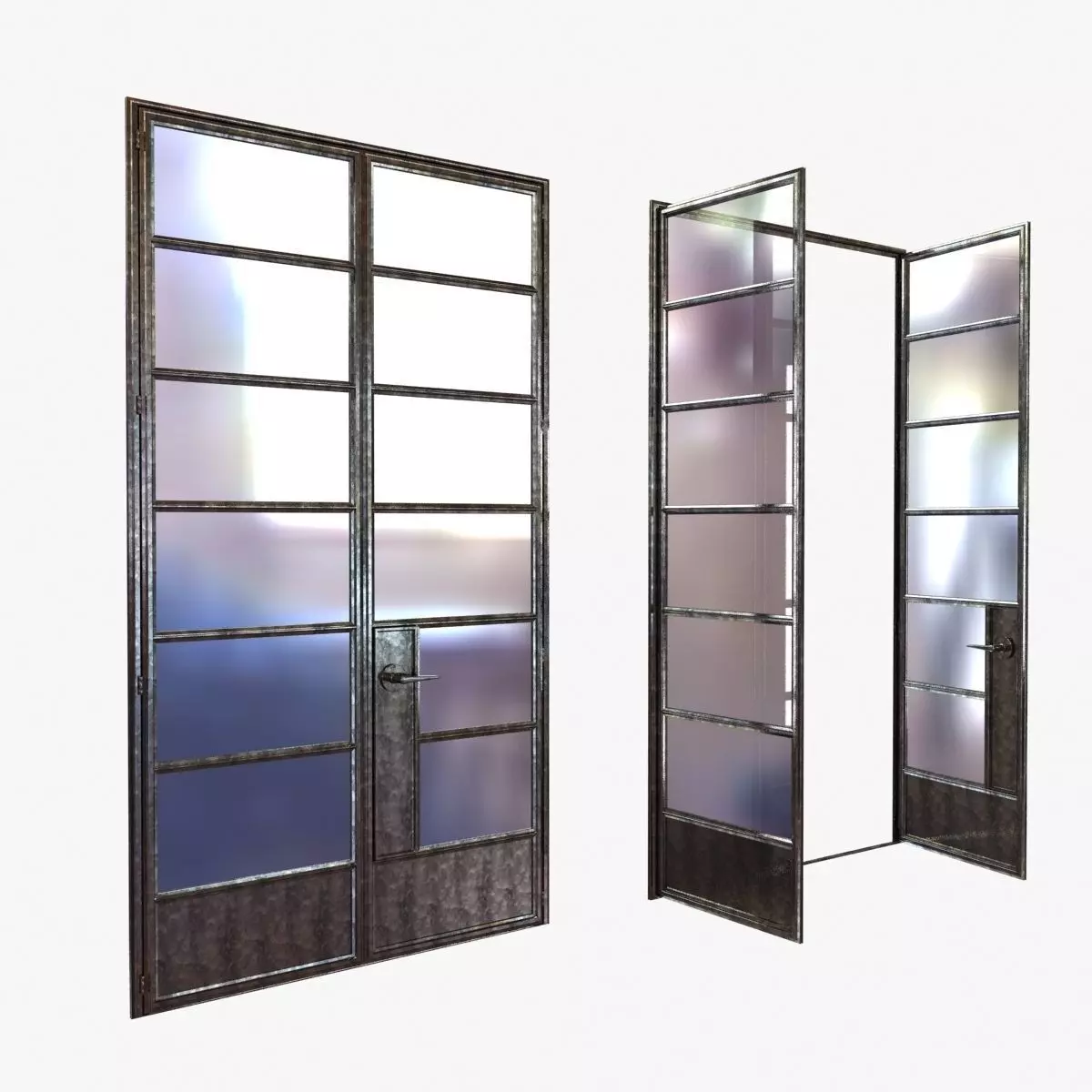 Custom made crittal doors 3D model_0
