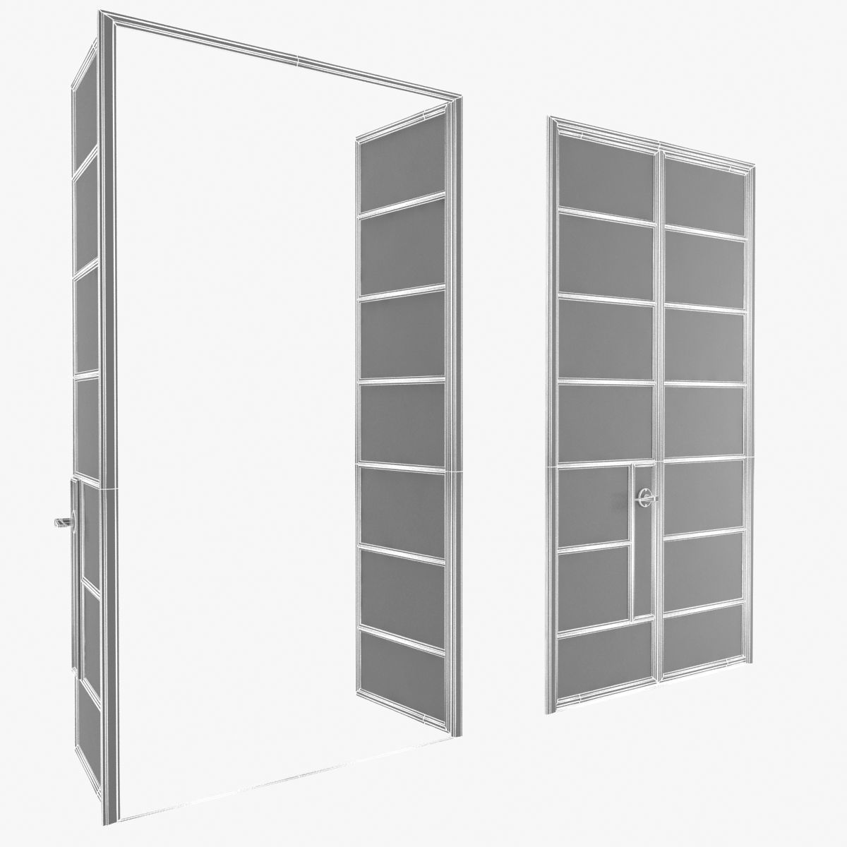 Custom made crittal doors 3D model_9