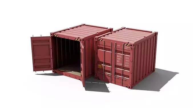 10 Foot shipping container with interior red