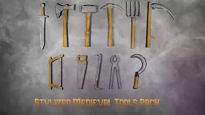 Stylized Medieval Tools Pack