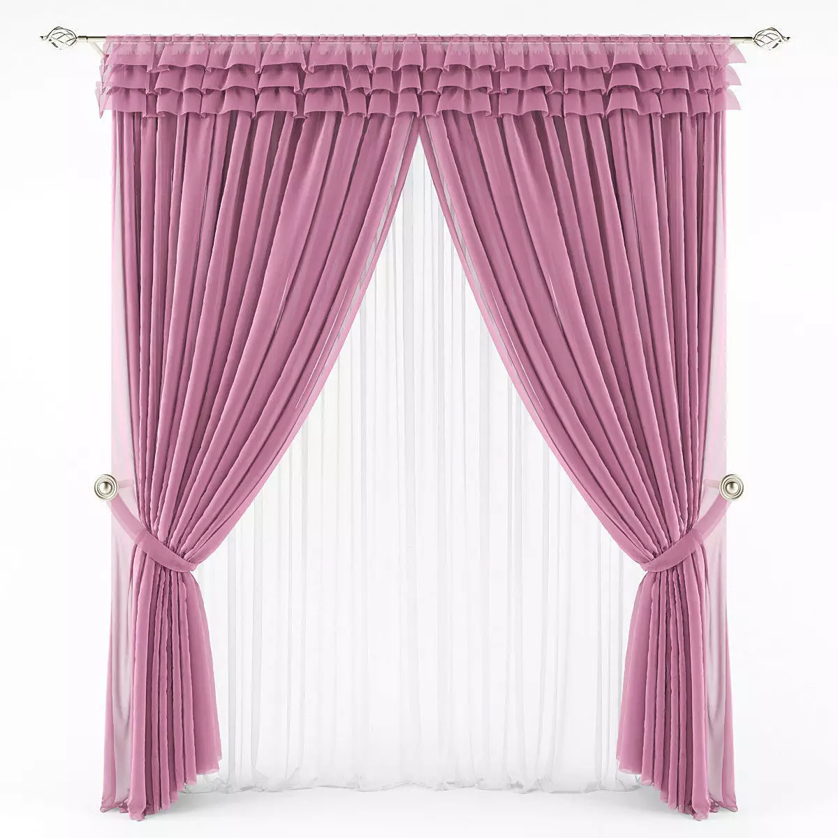 Curtain 3D model 254 VR Low-poly 3D model_0