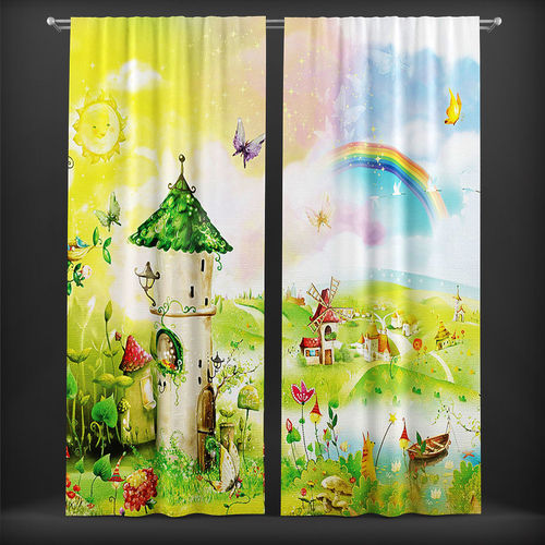 Curtain 3D model 256 VR Low-poly 3D model