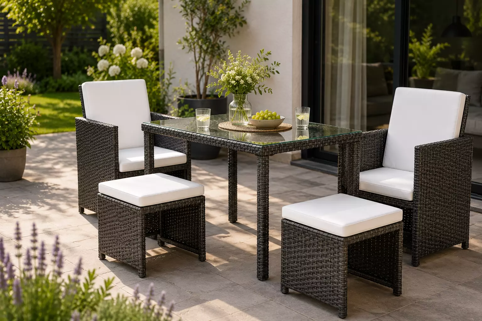 Rattan Dining Set 3D model