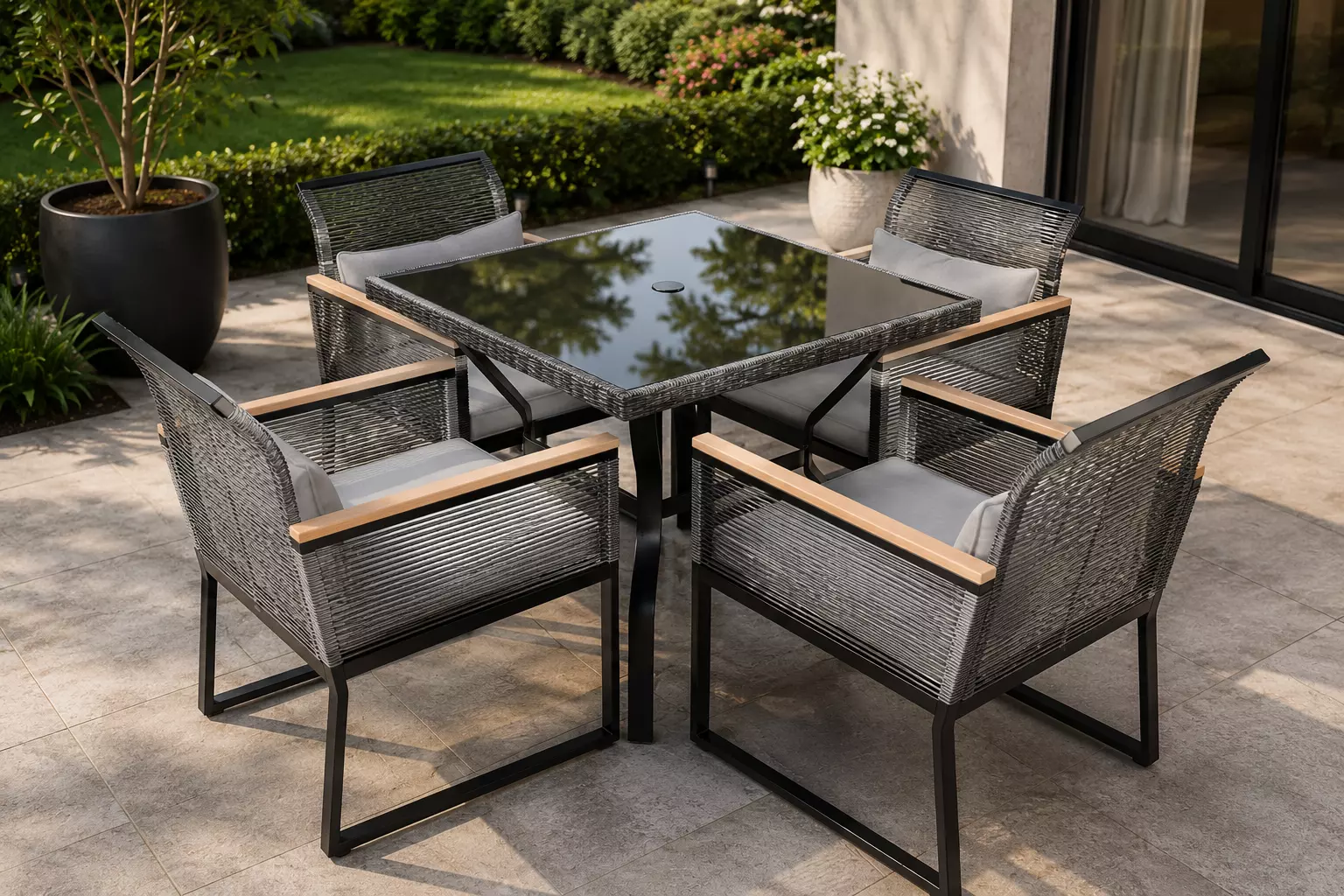 Rattan Dining Set 3D model