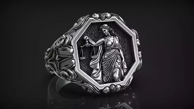 Libra Zodiac Sign Ring Antique Greek Horoscope Signet