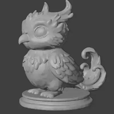 Cute Chubby Owl Creature - Stylized 3D Printable Figurine