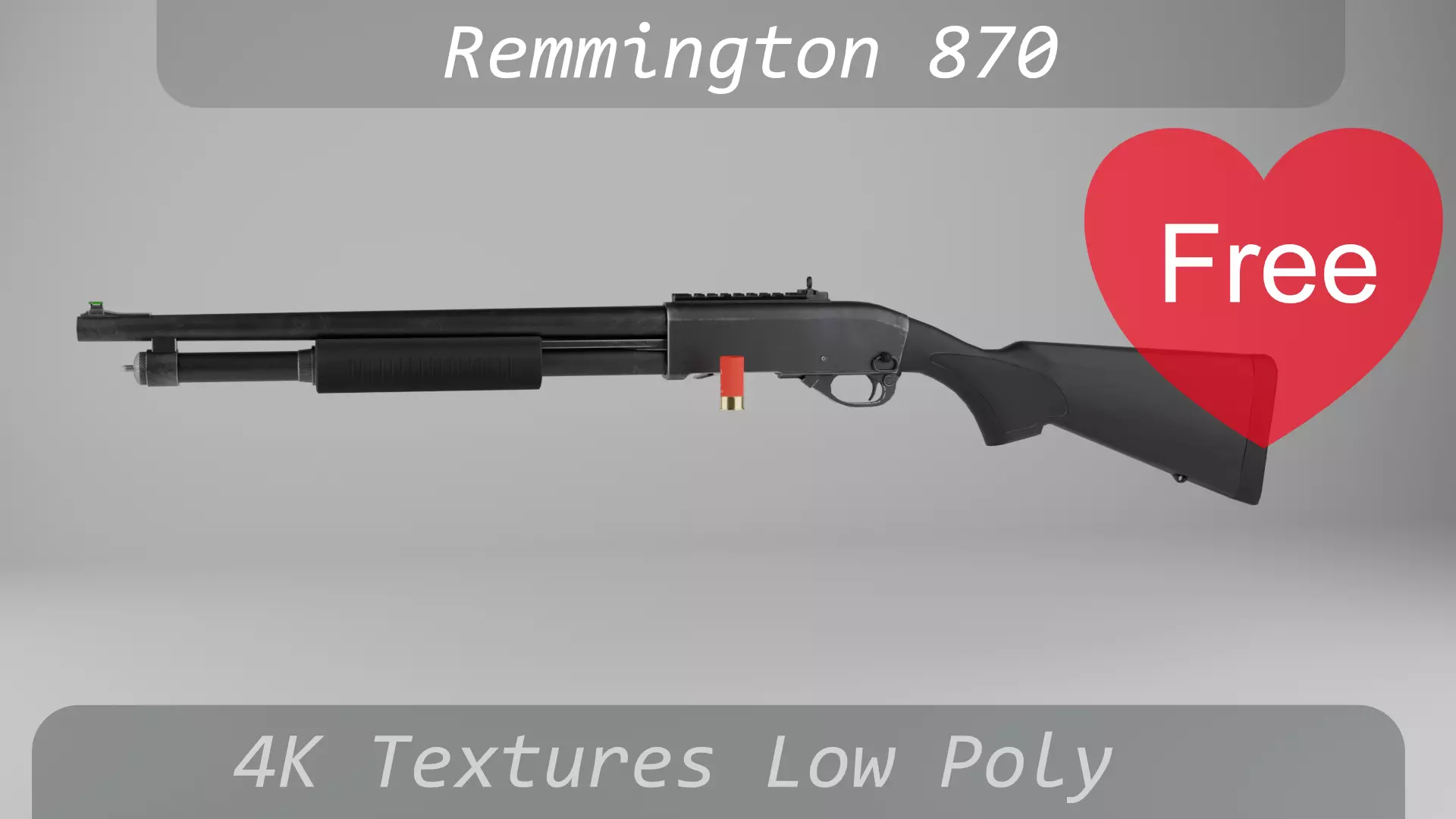 Remington 870 Shotgun Free low-poly 3D model