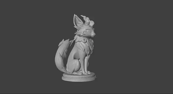 Stylized Fox Spirit Creature Fantasy 3D Printable Figurine