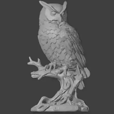 Realistic Stylized Owl on Branch