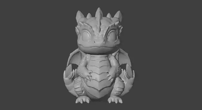 Cute Winged  Baby Dragon 3D Printable Figurine