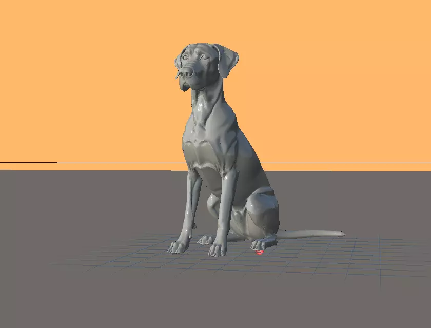 Great Dane Dog Seated Sculpture 3D print model