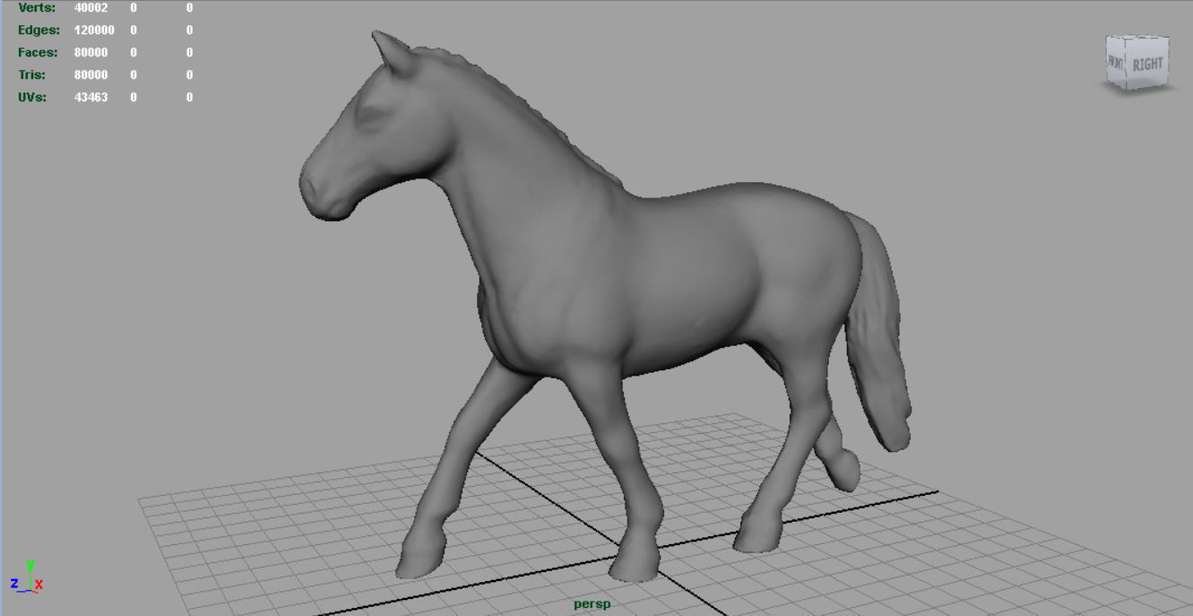 Realistic Horse Low-poly 3D model_3