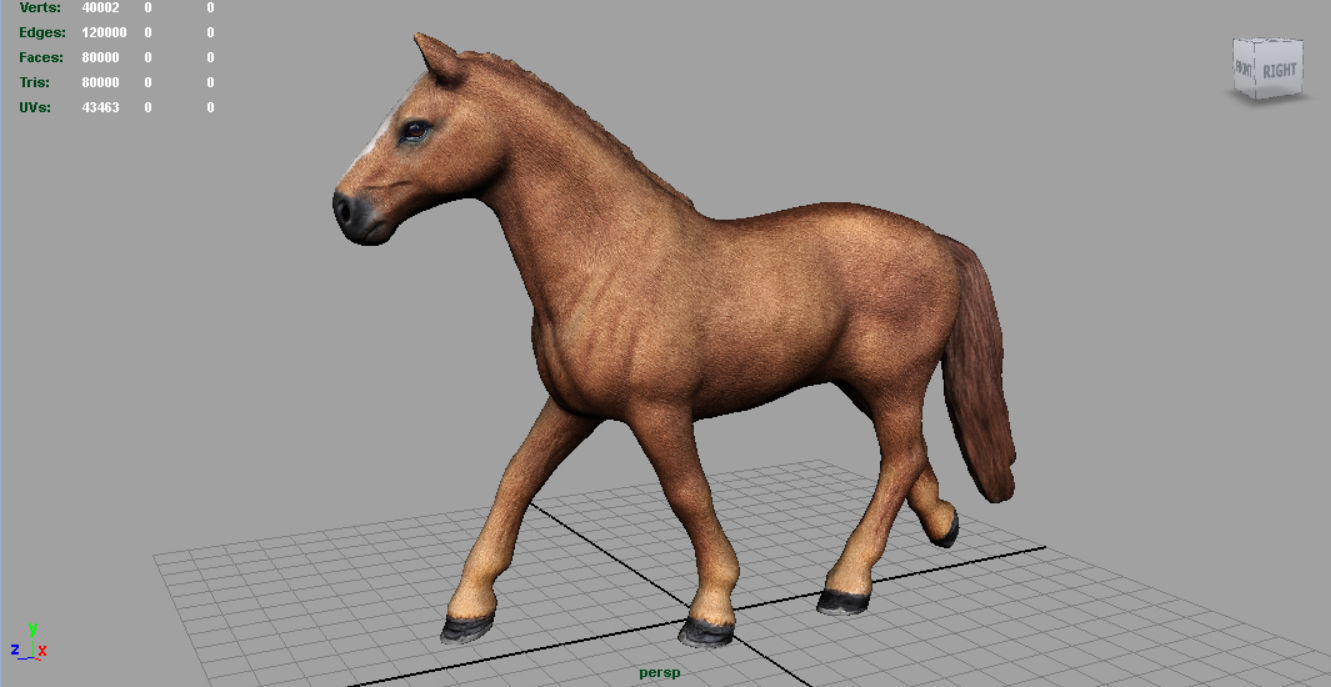 Realistic Horse Low-poly 3D model_4