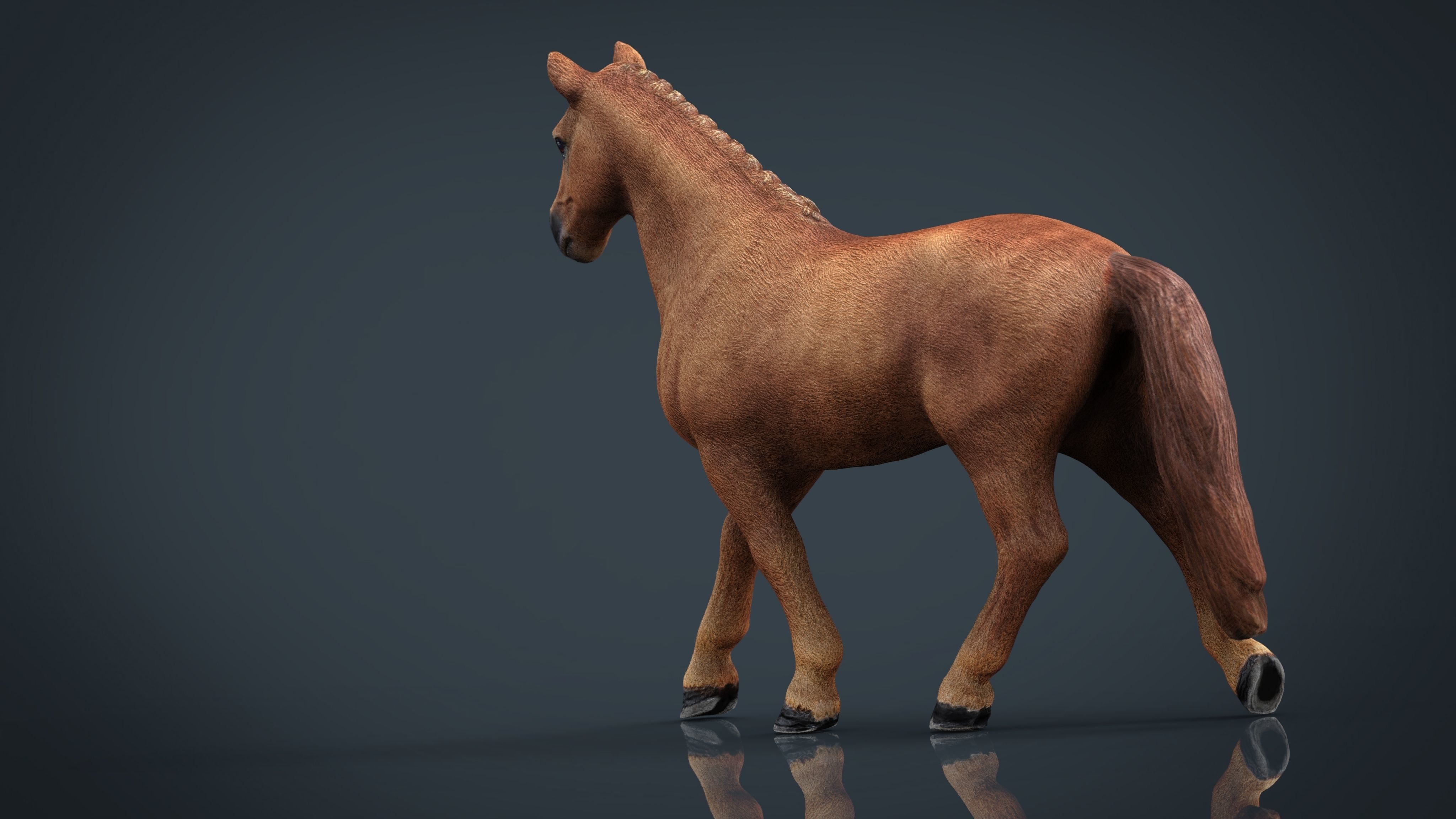 Realistic Horse Low-poly 3D model_9
