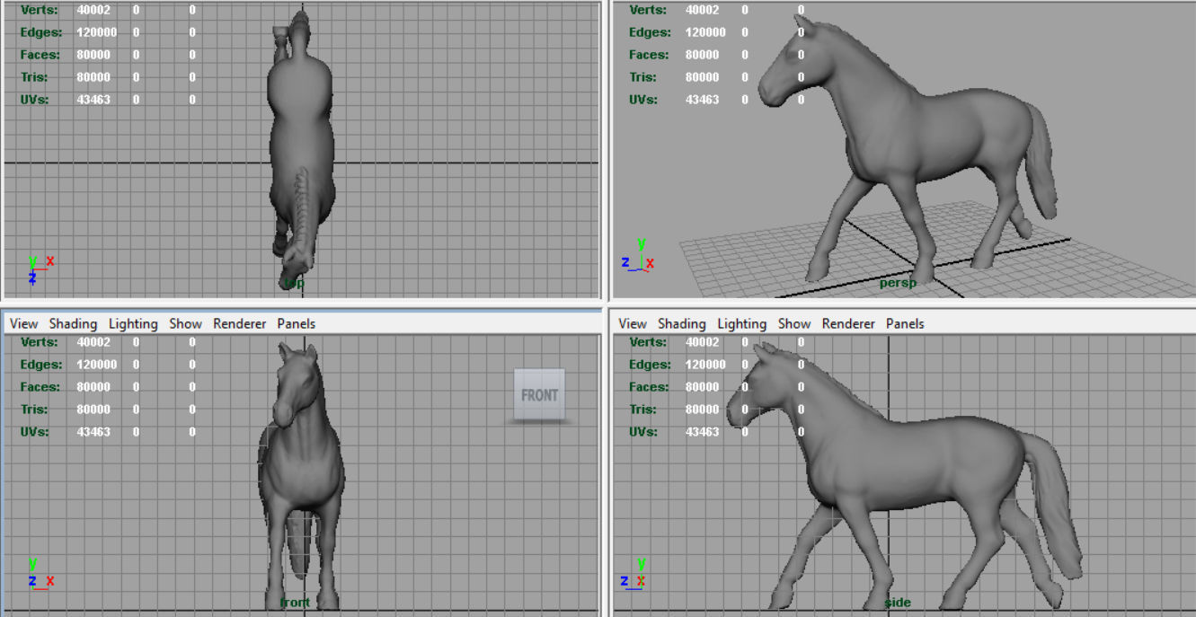 Realistic Horse Low-poly 3D model_6