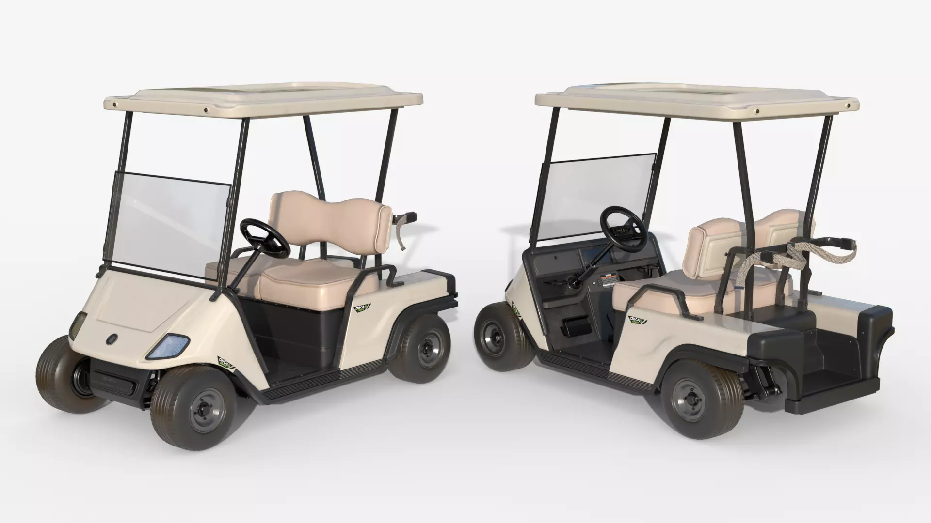 Golf Car Realistic Electric Utility Vehicle 3D model