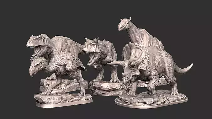 Prehistoric Pack Vol 1 STL 3MF - 5 Realistic Creatures Bundle