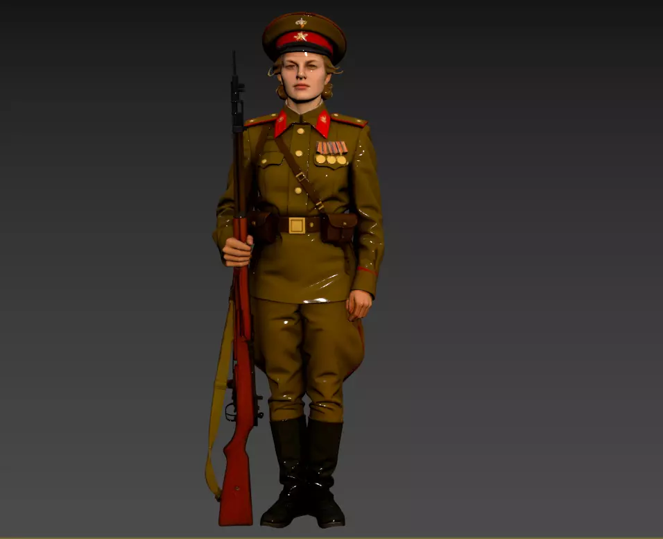 B124- Meritorious Female Soldiers of the Soviet Union 3D model