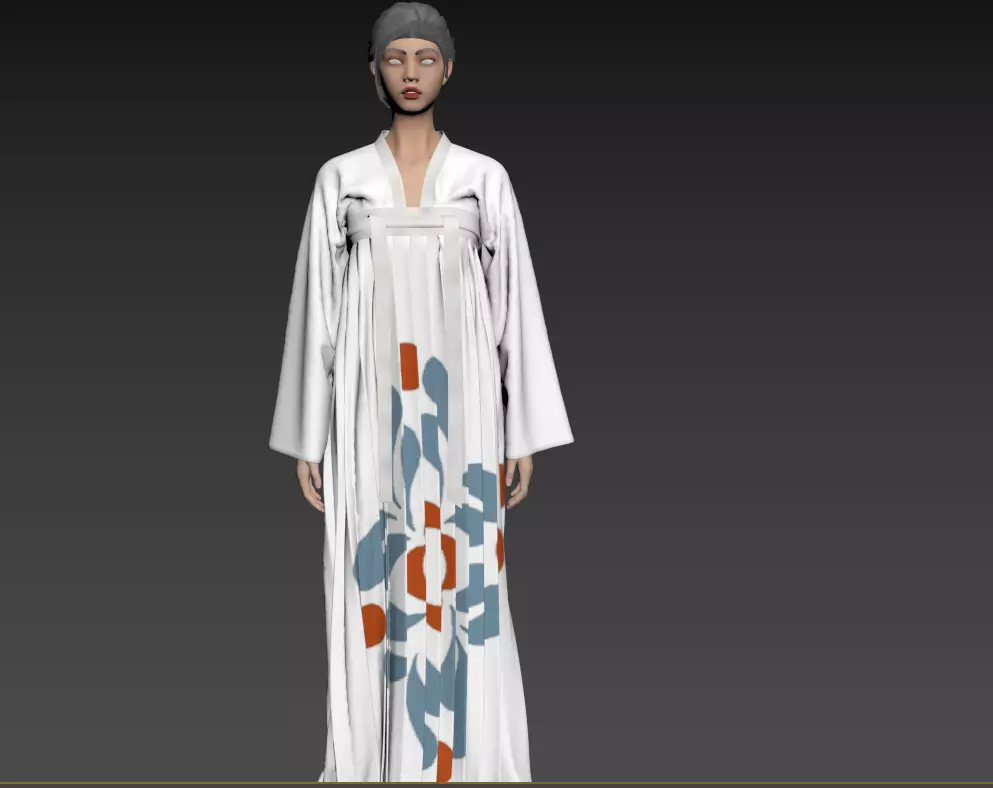 C2- Eastern Scene - Hanfu Clothing for Female Characters 3D model