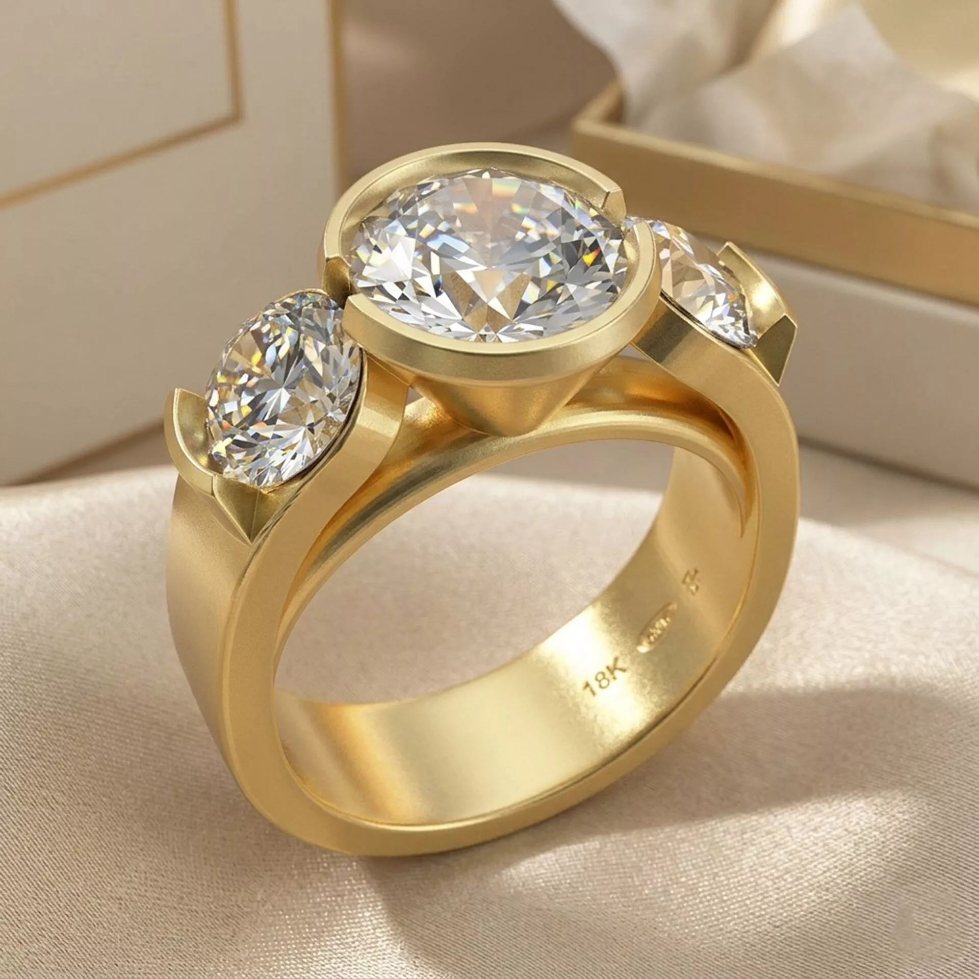 Diamond Ring 3D Print Model1 Free 3D print model