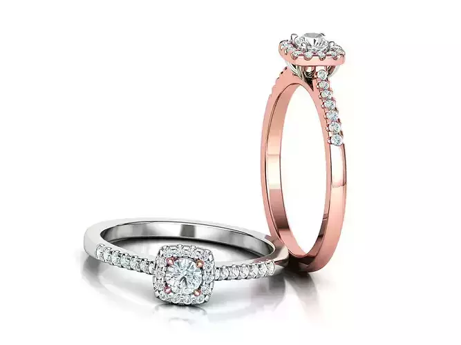 Classic Halo Engagement ring printable model