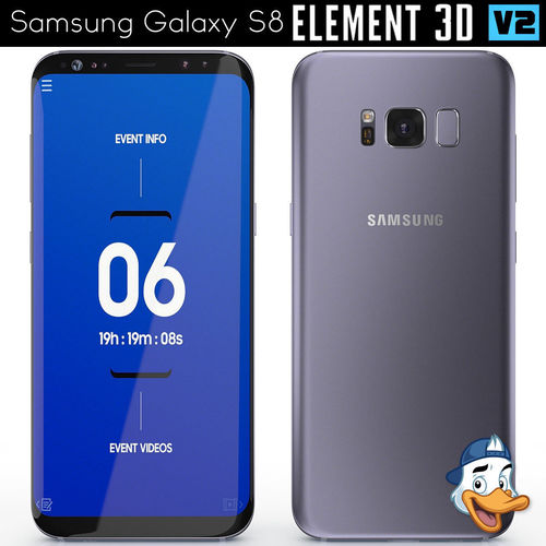 Samsung Galaxy S8 for Element 3D 3D model