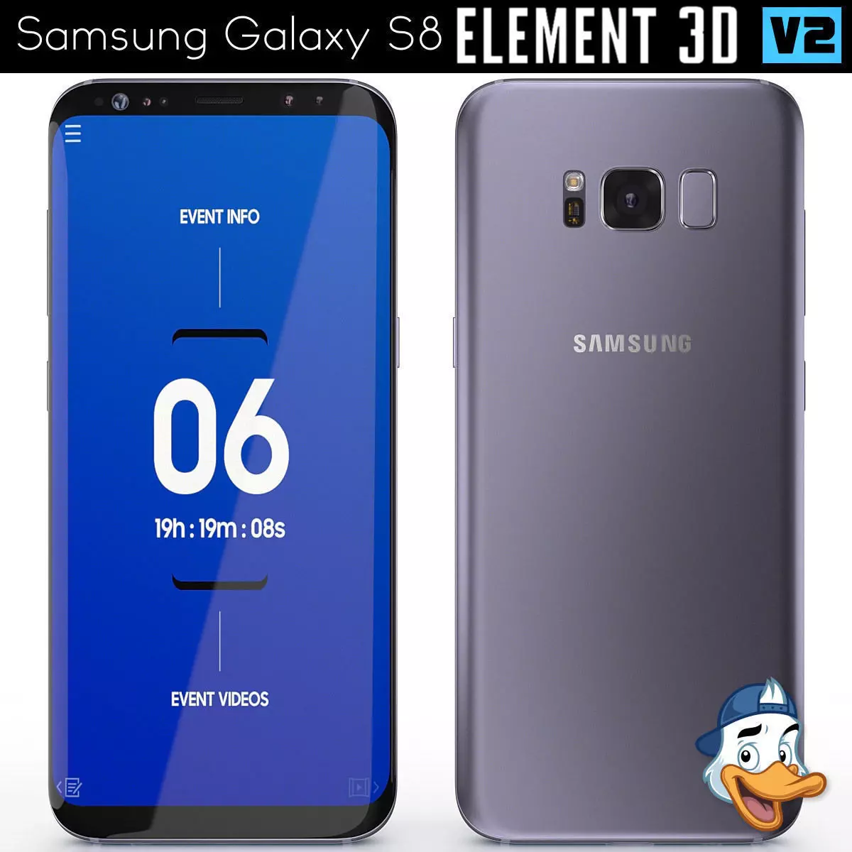 Samsung Galaxy S8 for Element 3D 3D model_0