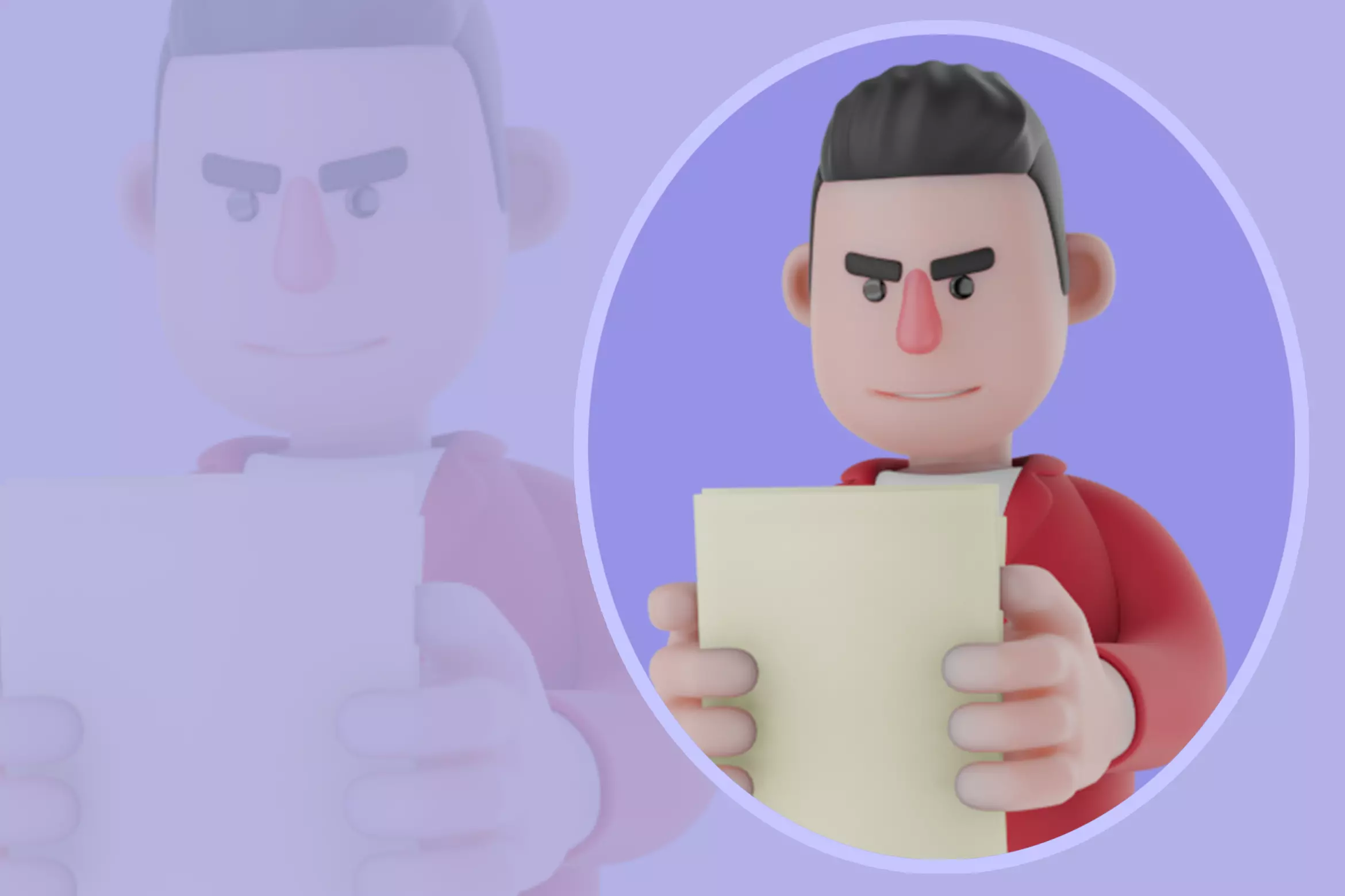 Stylized 3D Singer Holding Lyrics - Focused Read 3D model