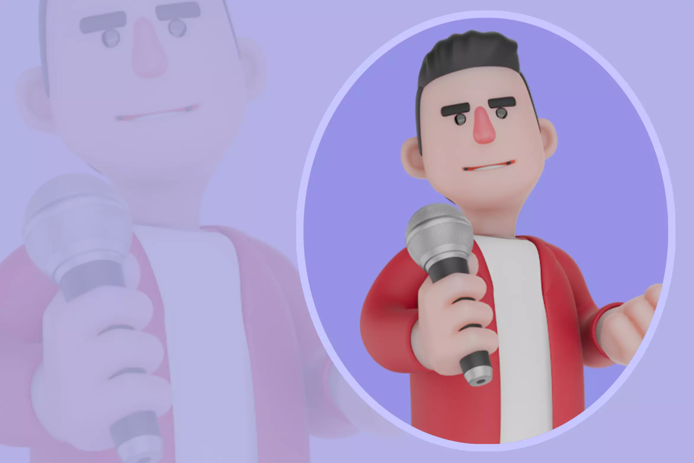 Stylized 3D Singer Intense Singing - Fist Gesture 3D model