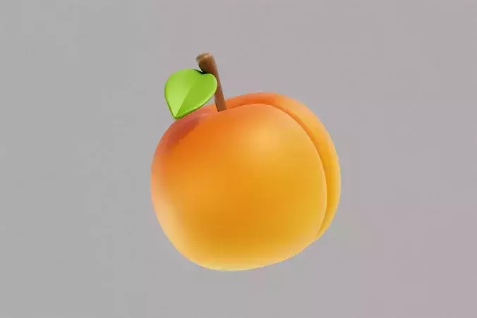 Apricot  Low-poly 3D model 6