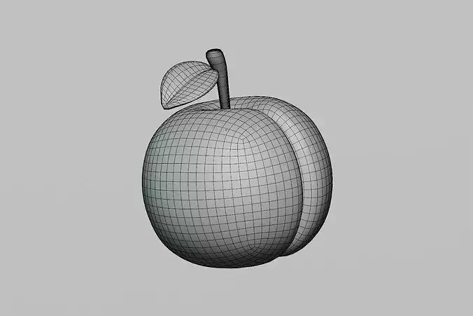 Apricot  Low-poly 3D model 7