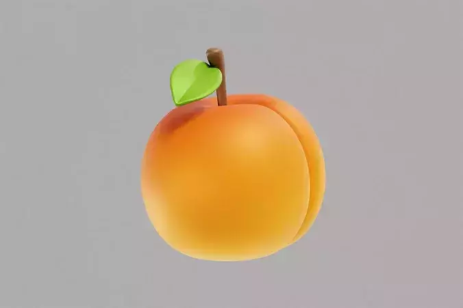 Apricot  Low-poly 3D model 4