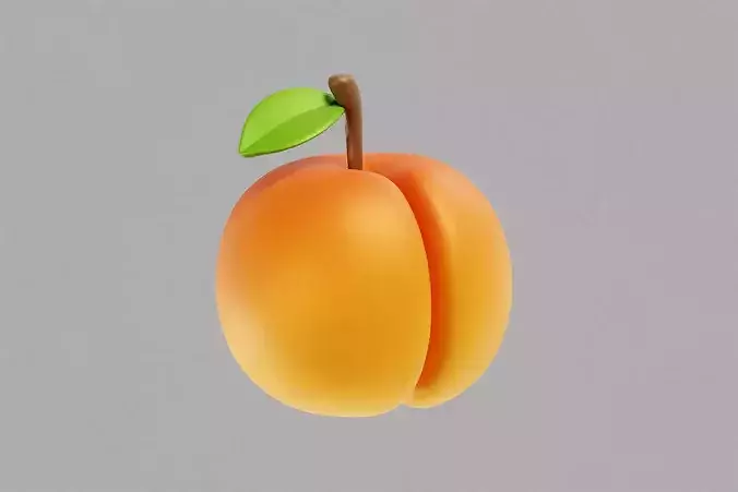 Apricot Low-poly 3D model