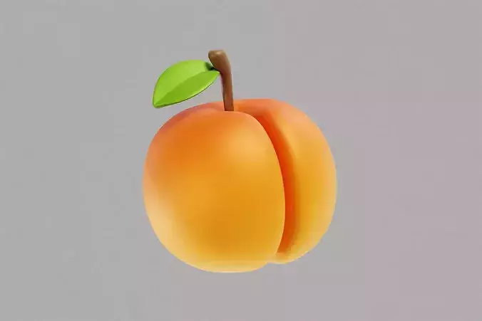 Apricot  Low-poly 3D model 3