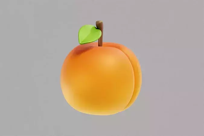 Apricot  Low-poly 3D model 5