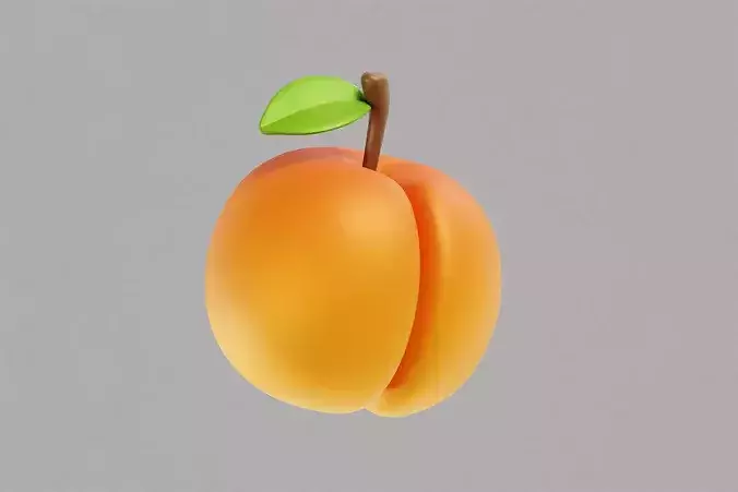Apricot  Low-poly 3D model 2