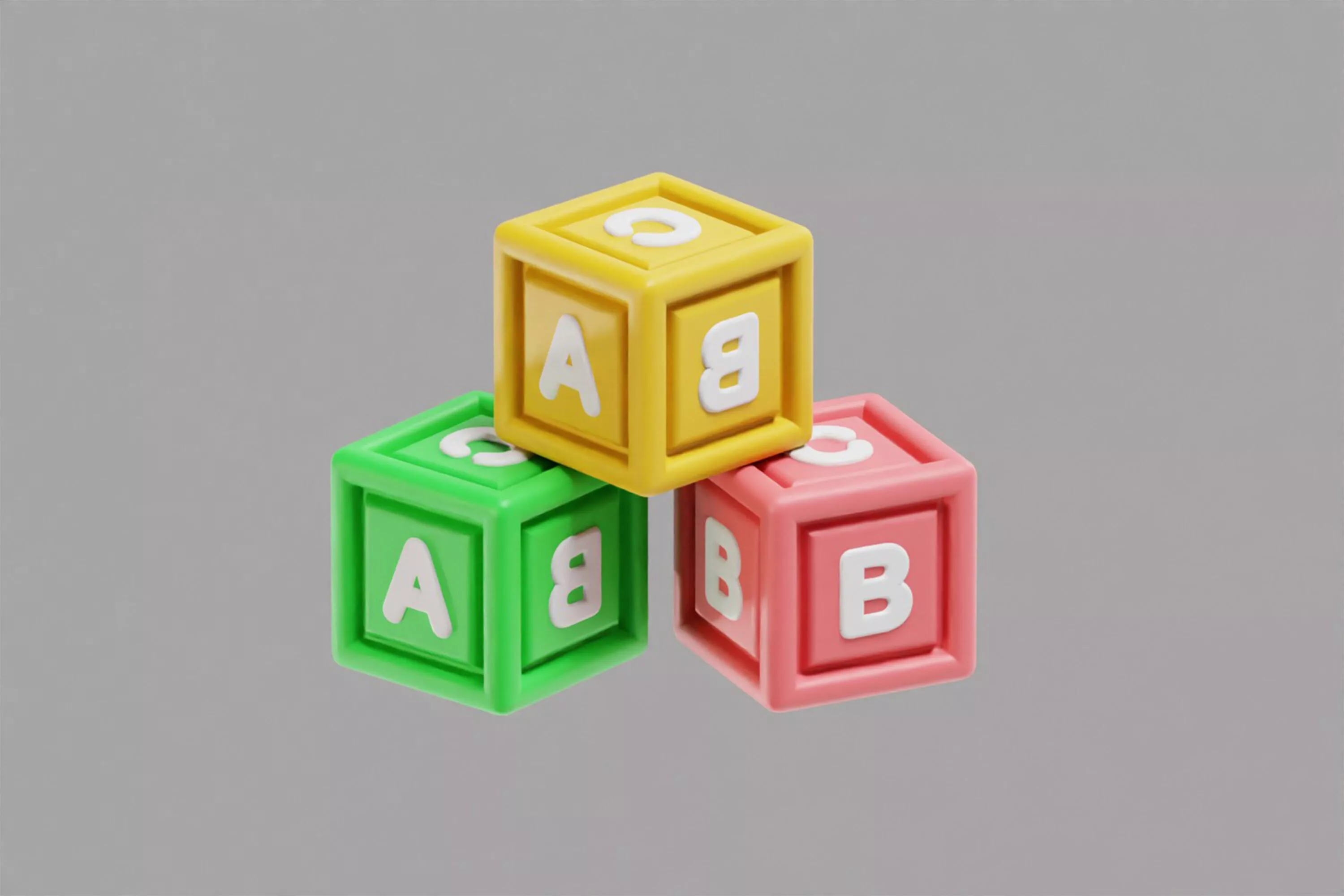 Alphabet Block Low-poly 3D model