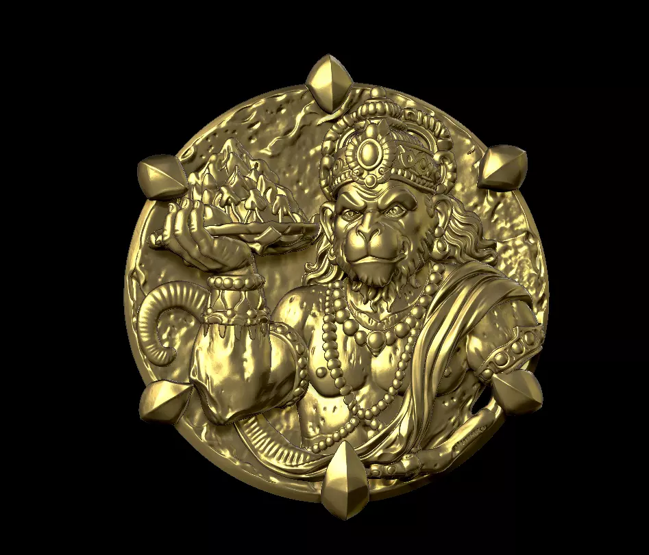 LORD HANUMAN WITH SANJEEVANI MOUNTAIN 3D print model